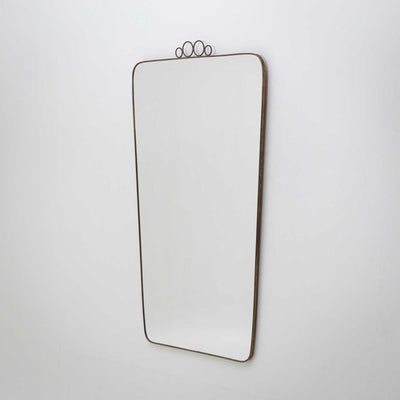 Italian Mid-Century Brass Mirror, circa 1950s