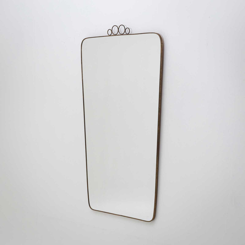 Italian Mid-Century Brass Mirror, circa 1950s