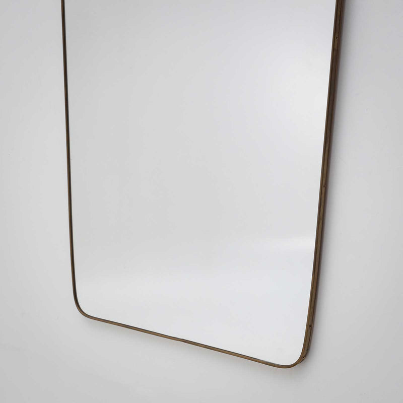 Italian Mid-Century Brass Mirror, circa 1950s