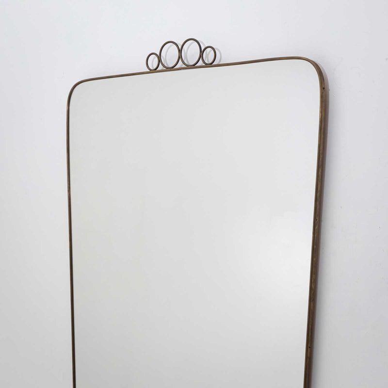 Italian Mid-Century Brass Mirror, circa 1950s