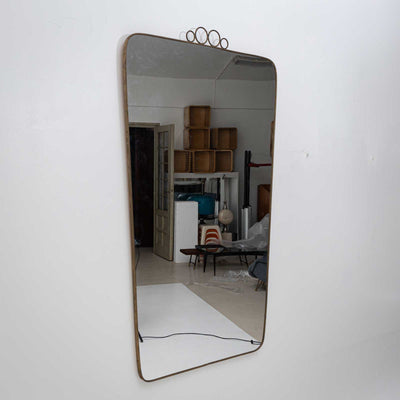 Italian Mid-Century Brass Mirror, circa 1950s