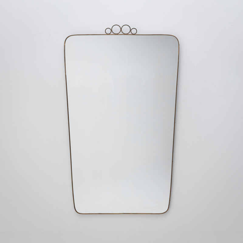 Italian Mid-Century Brass Mirror, circa 1950s