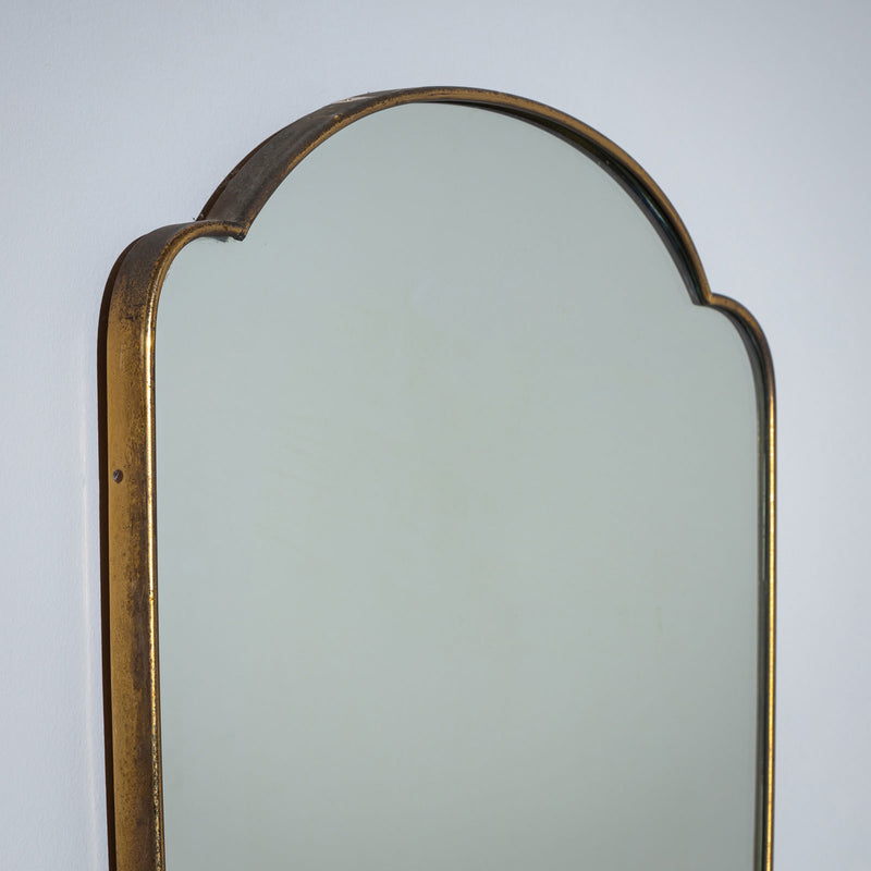 Shield-Shaped Wall Mirror, Italy, Mid-20th Century