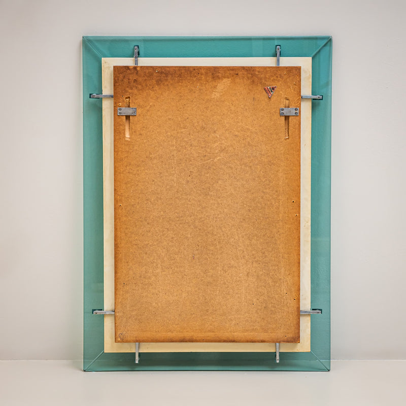 Light Blue Wall Mirror by Max Ingrand for Fontana Arte, Italy, 1950s