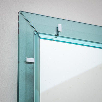 Light Blue Wall Mirror by Max Ingrand for Fontana Arte, Italy, 1950s