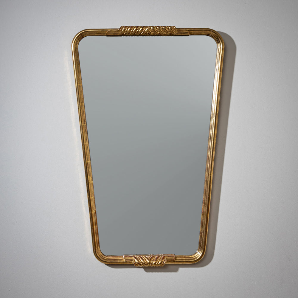 Trapezoidal Wall Mirror in the style of Osvaldo Borsani, probably Italy, Mid-20th Century