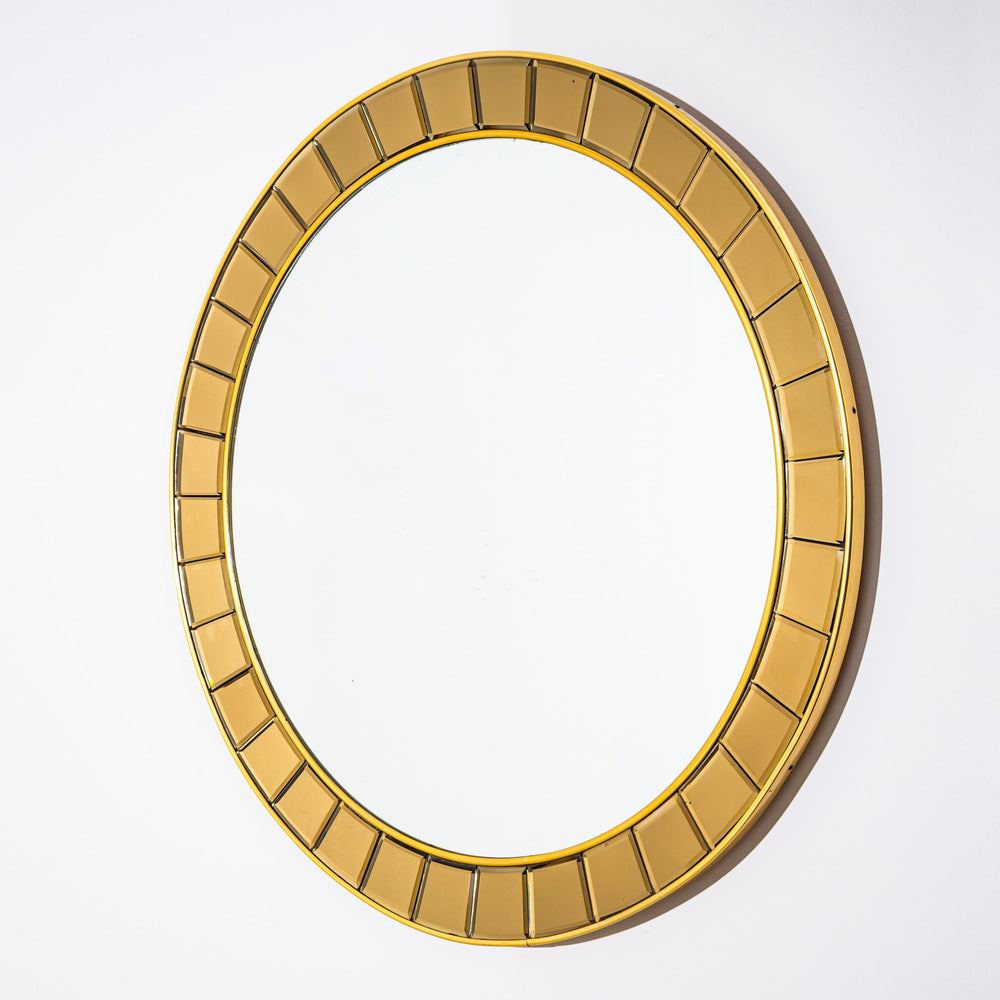 Round Wall Mirror, attributed to Cristal Arte, Italy, 1950s