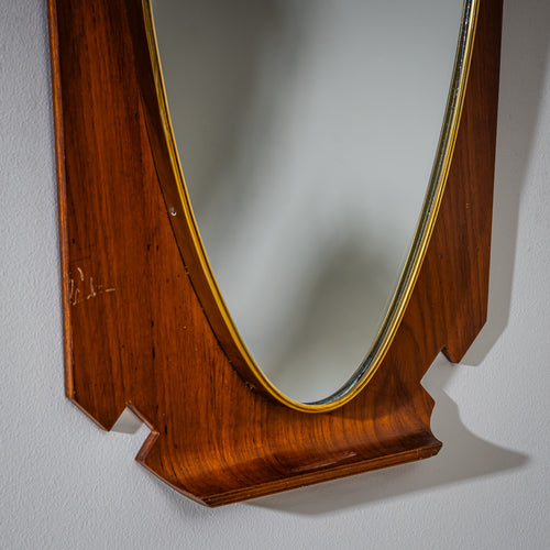 Italian Mirror with Wooden Frame, Mid-20th Century