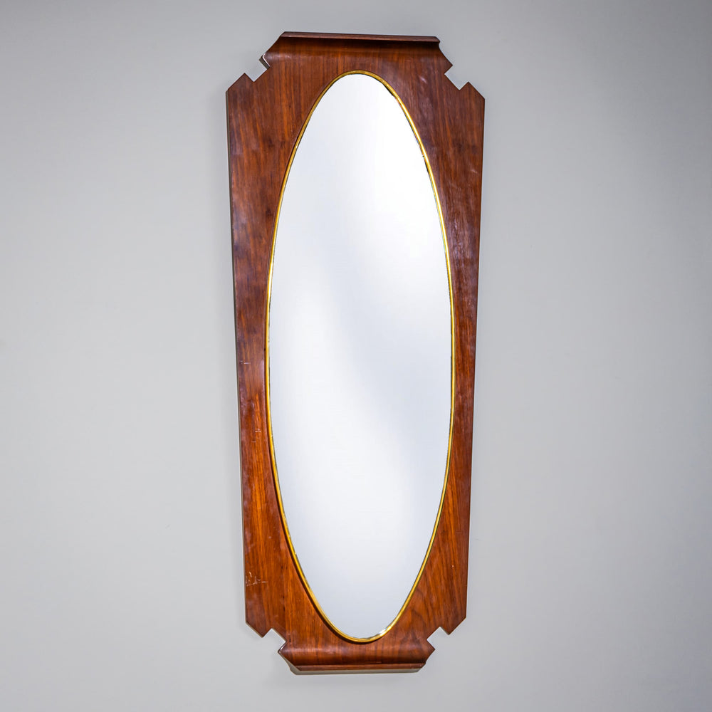 Italian Mirror with Wooden Frame, Mid-20th Century