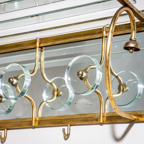 Coat Rack with Mirror, attributed to Fontana Arte, Italy, 1950s