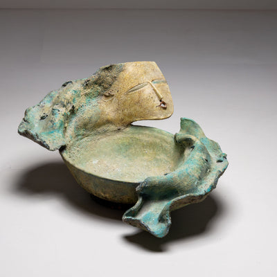 Ceramic Bowl with a Woman's Face by Guido Baldini, Italy, Mid-20th Century