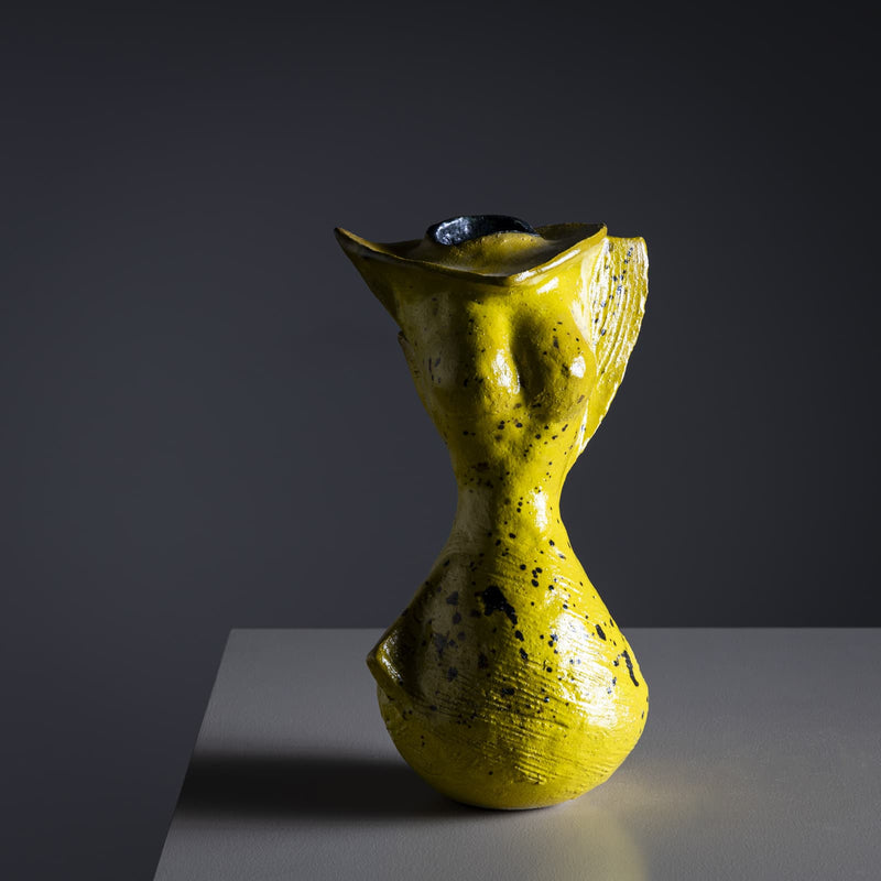 Yellow Ceramic Vase by Poemu, France 2023