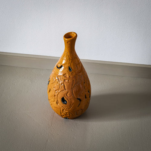 Orange Ceramic Vase by Poemu, France 2023