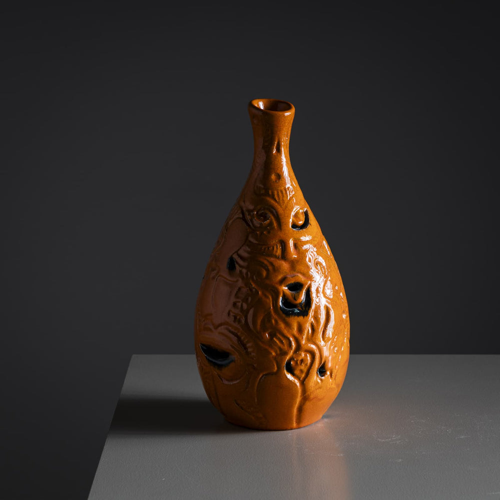 Orange Ceramic Vase by Poemu, France 2023