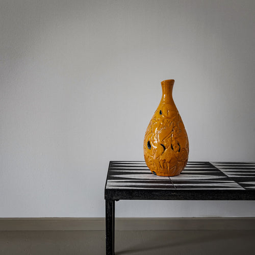 Orange Ceramic Vase by Poemu, France 2023