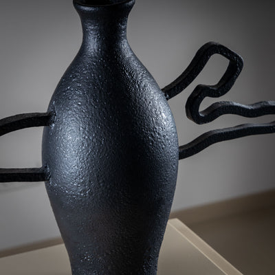 Black Ceramic Vase by Poemu, France 2023