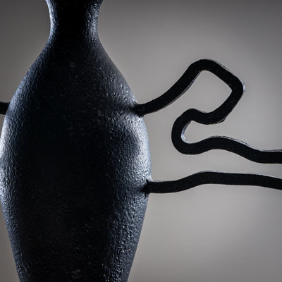 Black Ceramic Vase by Poemu, France 2023