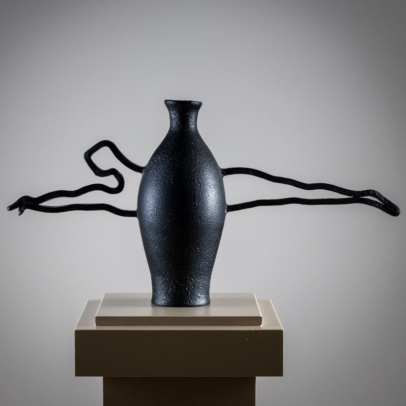 Black Ceramic Vase by Poemu, France 2023