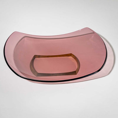 Fontana Arte Centerpiece in Rosé Glass and Brass, Italy, c. 1956