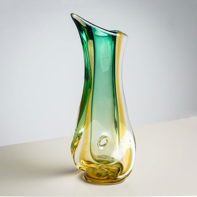 Green Glass Vase by Seguso Vetri d’Arte, Italy, Mid-20th Century