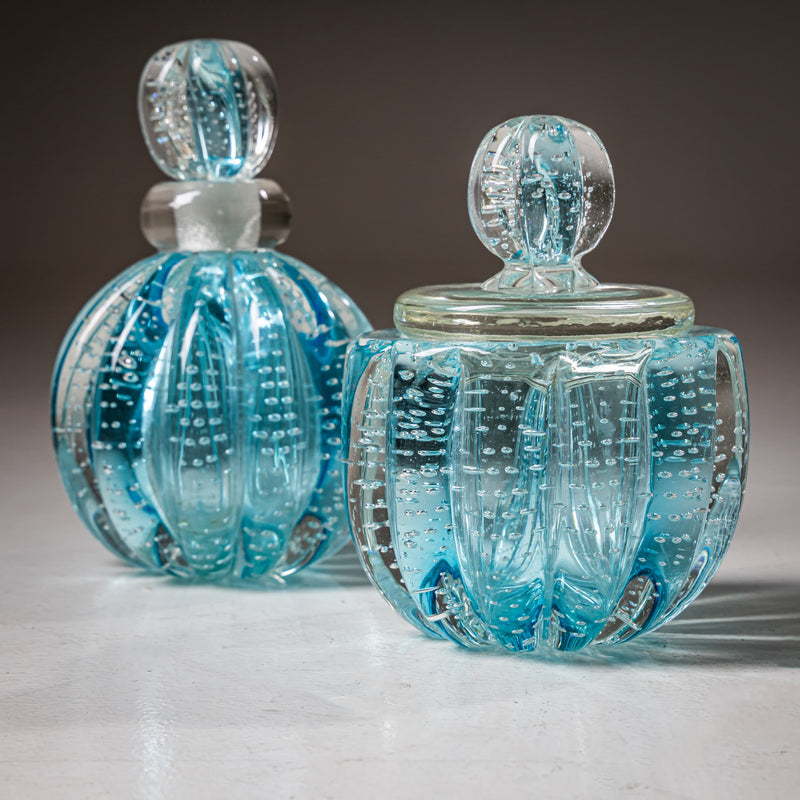 Hollywood Regency Style Murano Glass Bottles, Italy, Mid-20th Century