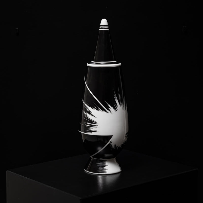 Black Lidded Vase No. 36 by Alessandro Mendini for Alessi, Made in Germany, 1992, Ed. 03511/10000