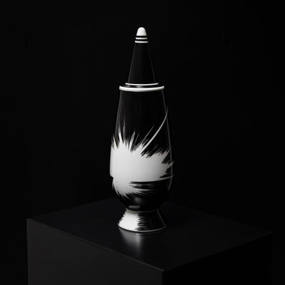 Black Lidded Vase No. 36 by Alessandro Mendini for Alessi, Made in Germany, 1992, Ed. 03511/10000