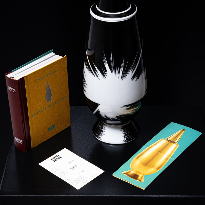 Black Lidded Vase No. 36 by Alessandro Mendini for Alessi, Made in Germany, 1992, Ed. 03511/10000