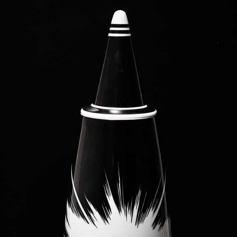 Black Lidded Vase No. 36 by Alessandro Mendini for Alessi, Made in Germany, 1992, Ed. 03511/10000