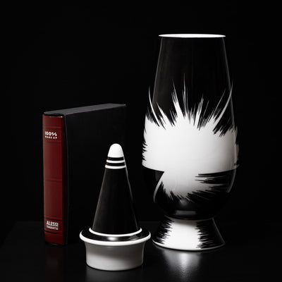 Black Lidded Vase No. 36 by Alessandro Mendini for Alessi, Made in Germany, 1992, Ed. 03511/10000