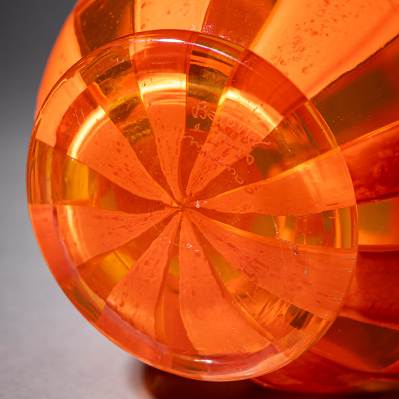 Orange Murano Glass Vase by Barovier & Toso, Edition 1/1, dated