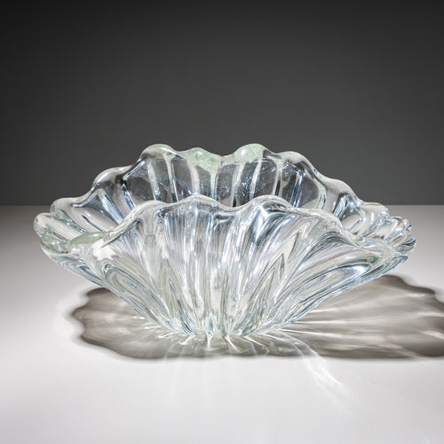 Flower-Shaped Glass Bowl, attributed to Seguso Vetri d’Arte, Italy, Mid-20th Century