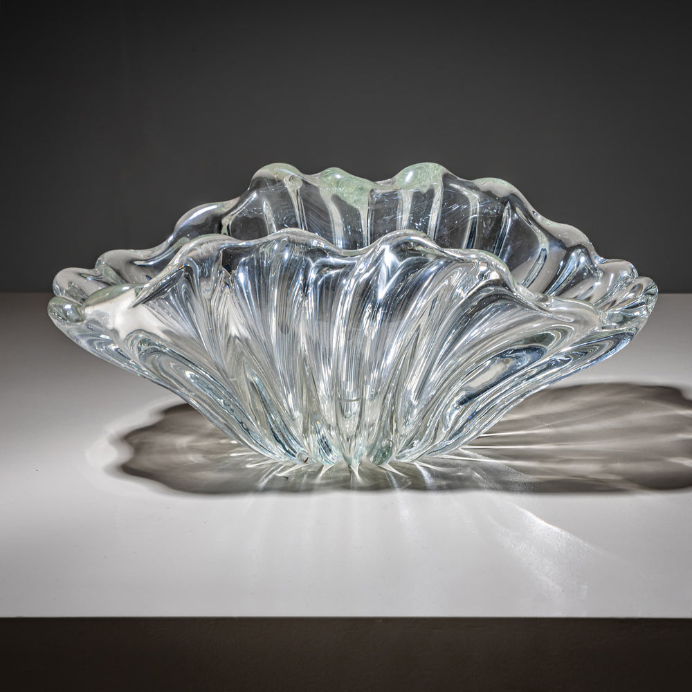 Flower-Shaped Glass Bowl, attributed to Seguso Vetri d’Arte, Italy, Mid-20th Century