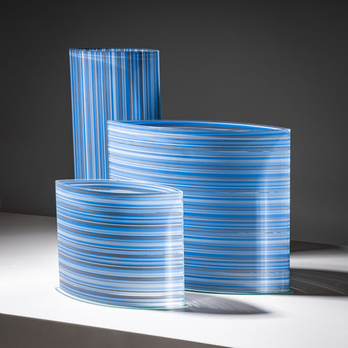 Set of Three Blue Vases by Rosenthal, 20th Century