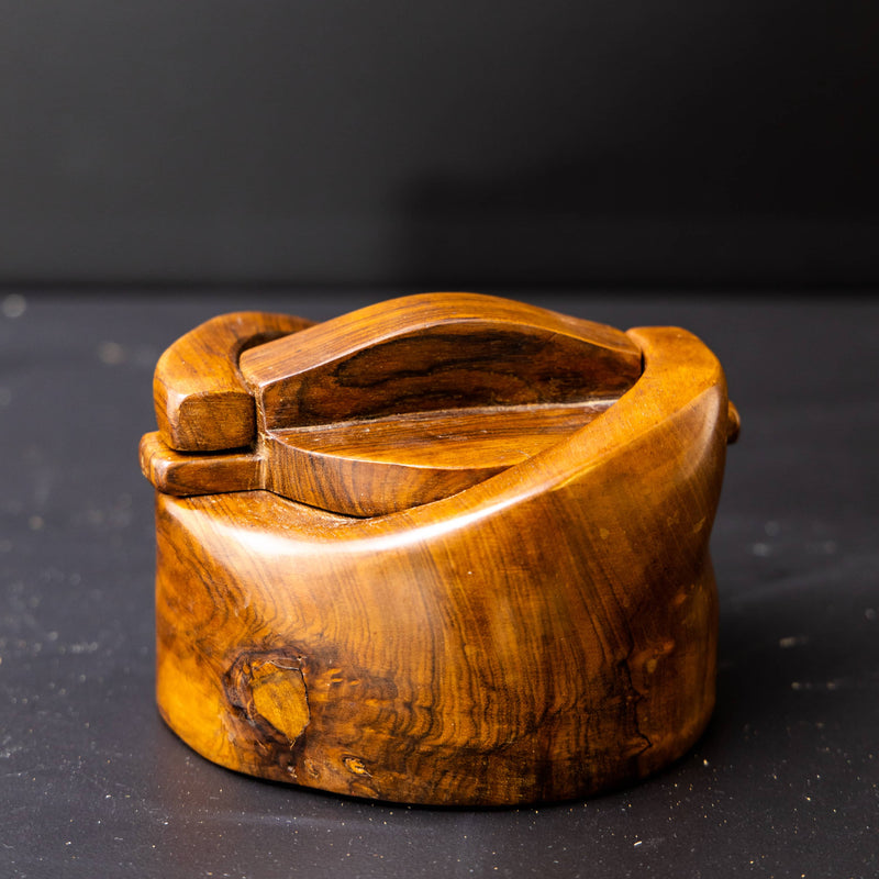 Lidded Box in Walnut by Alexandre Noll (1890-1970), France circa 1950