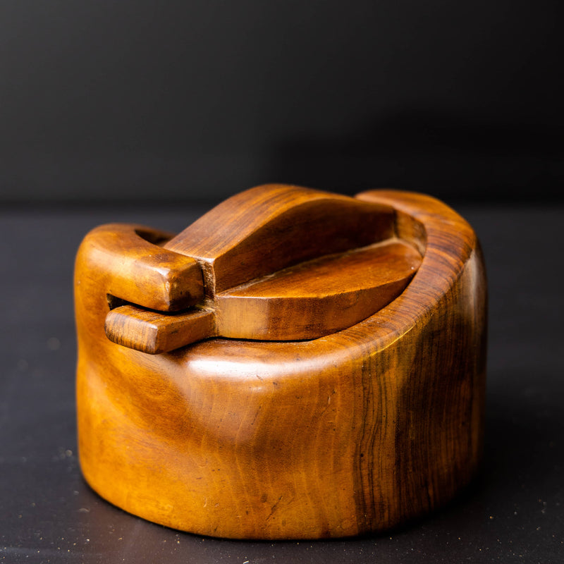 Lidded Box in Walnut by Alexandre Noll (1890-1970), France circa 1950