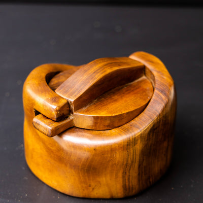 Lidded Box in Walnut by Alexandre Noll (1890-1970), France circa 1950