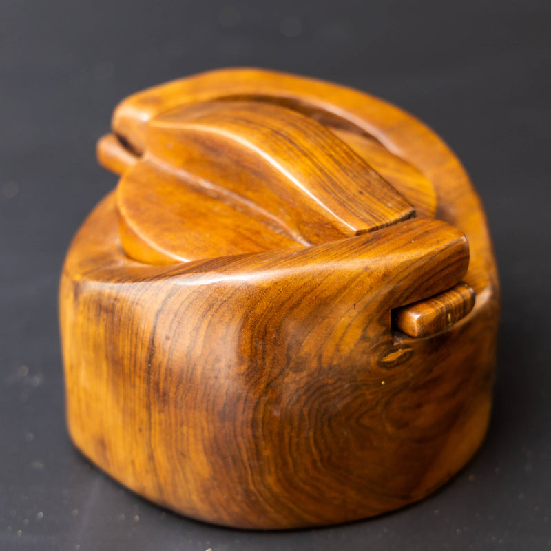 Lidded Box in Walnut by Alexandre Noll (1890-1970), France circa 1950