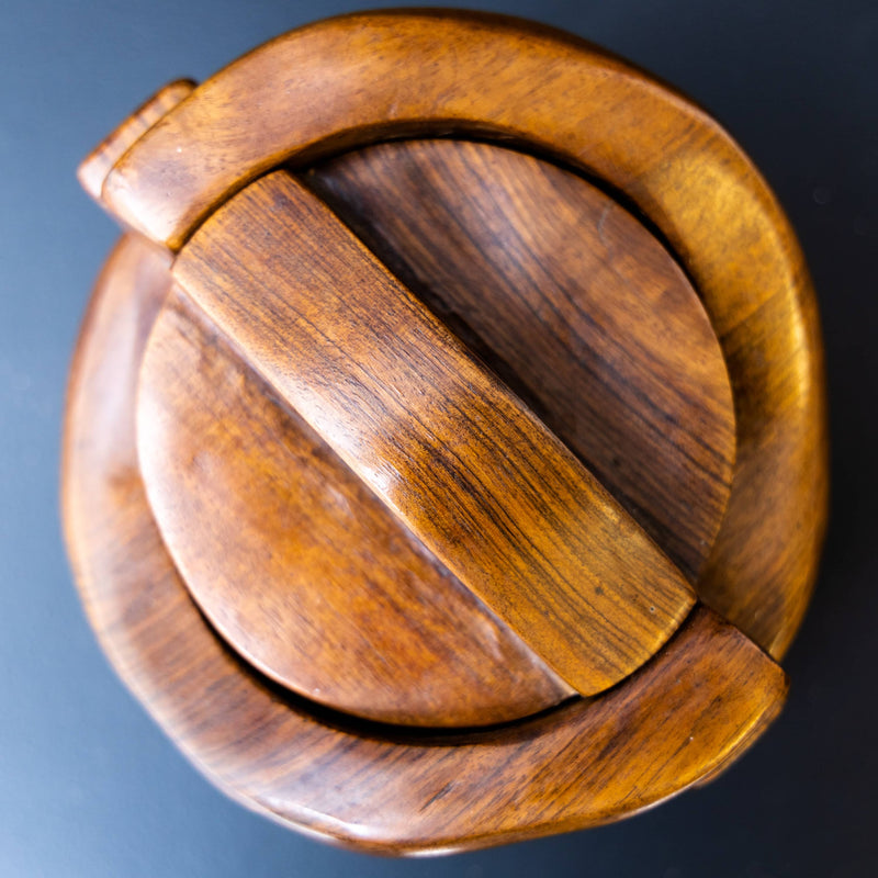 Lidded Box in Walnut by Alexandre Noll (1890-1970), France circa 1950