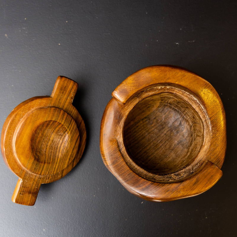 Lidded Box in Walnut by Alexandre Noll (1890-1970), France circa 1950