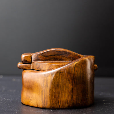 Lidded Box in Walnut by Alexandre Noll (1890-1970), France circa 1950