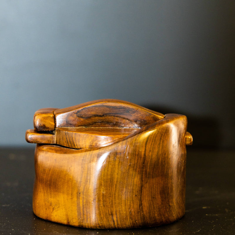 Lidded Box in Walnut by Alexandre Noll (1890-1970), France circa 1950