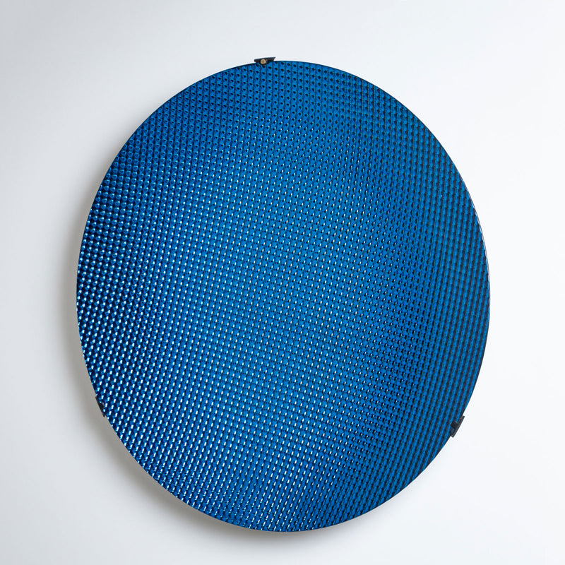 Large Concave Disc in Blue Glass by Roberto Giulio Rida, Italy 21st Century