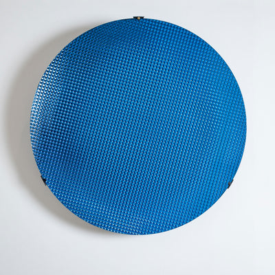 Large Concave Disc in Blue Glass by Roberto Giulio Rida, Italy 21st Century