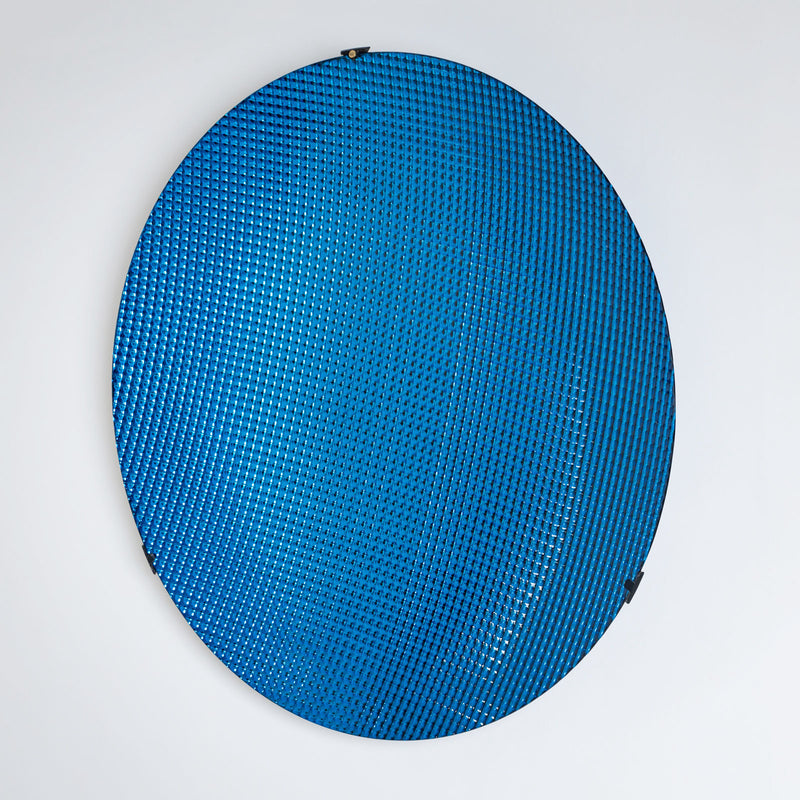 Large Concave Disc in Blue Glass by Roberto Giulio Rida, Italy 21st Century