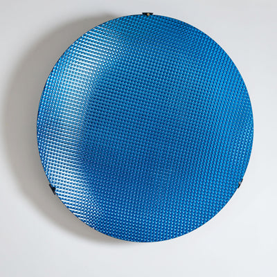 Large Concave Disc in Blue Glass by Roberto Giulio Rida, Italy 21st Century