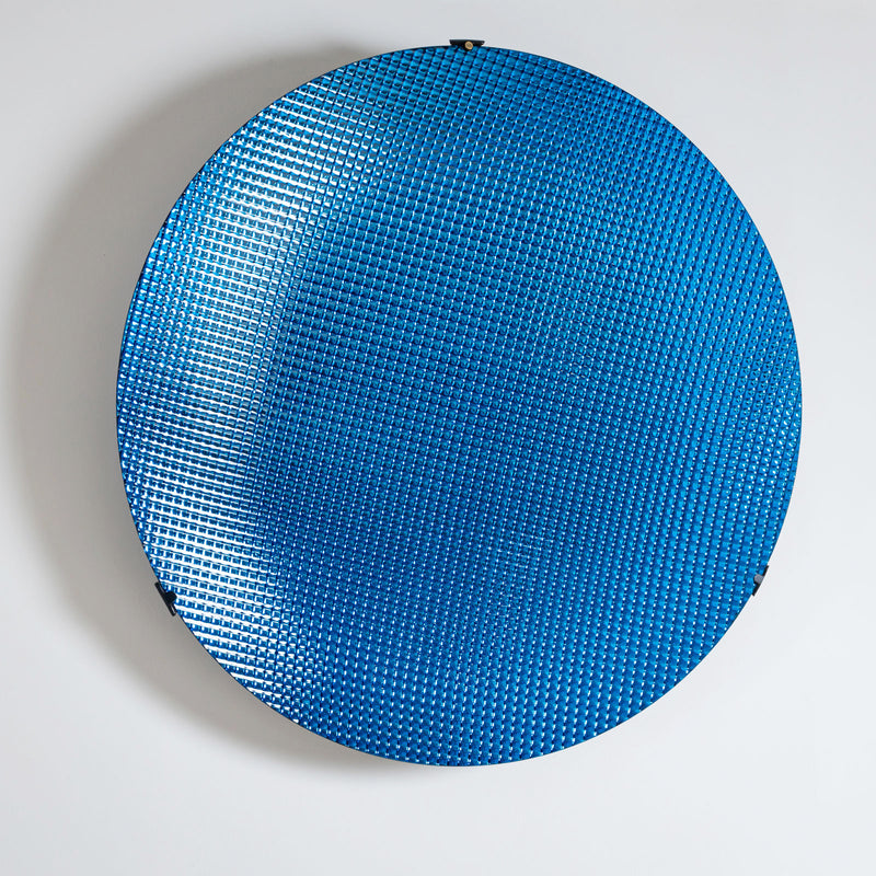 Large Concave Disc in Blue Glass by Roberto Giulio Rida, Italy 21st Century