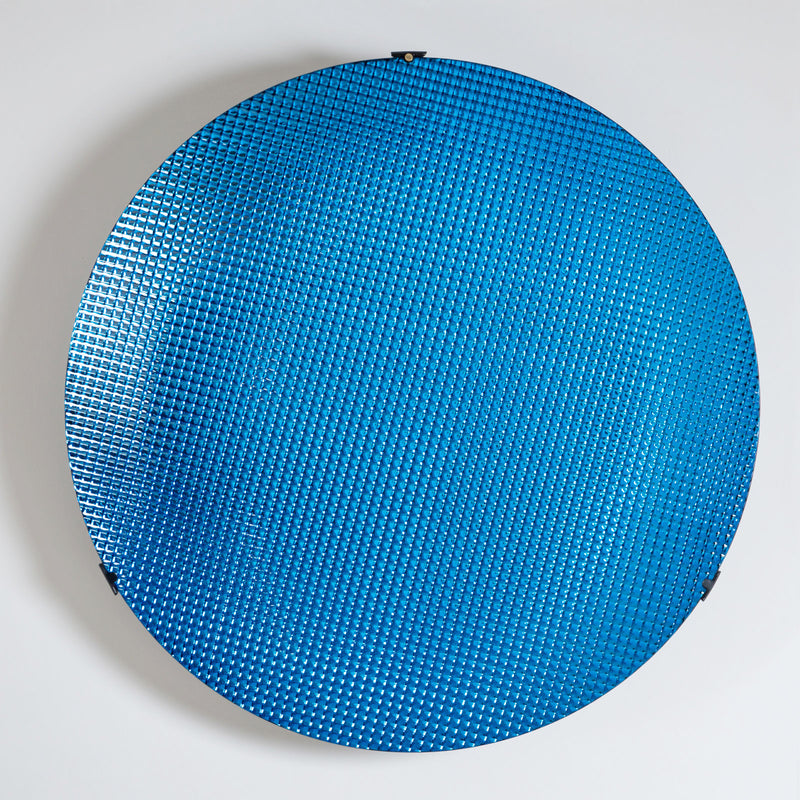 Large Concave Disc in Blue Glass by Roberto Giulio Rida, Italy 21st Century