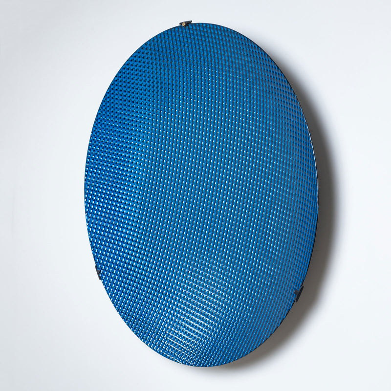 Large Concave Disc in Blue Glass by Roberto Giulio Rida, Italy 21st Century