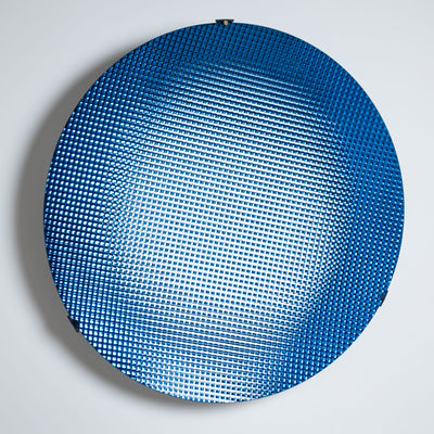 Large Concave Disc in Blue Glass by Roberto Giulio Rida, Italy 21st Century